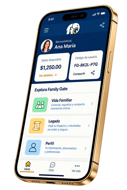 Mockup del teléfono Family Gate